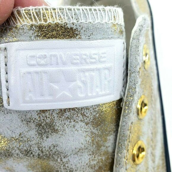 Converse Chuck Taylor Sneakers Gold White Low Tops - Picture 5 of 8